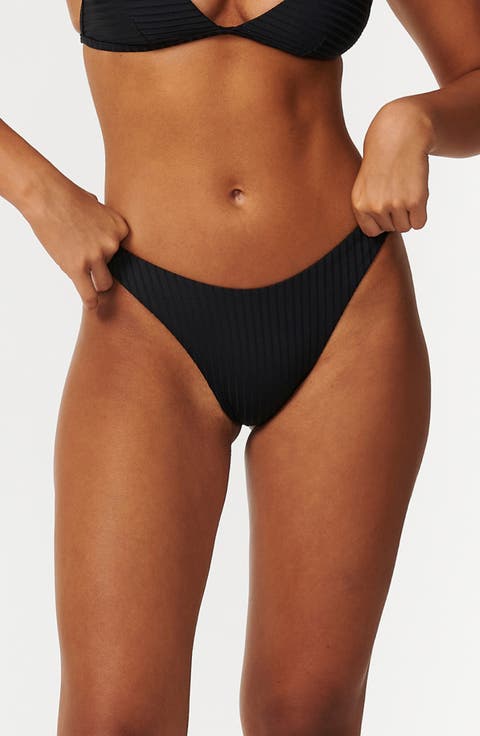 Premium Surf High Leg Rib Bikini Bottoms