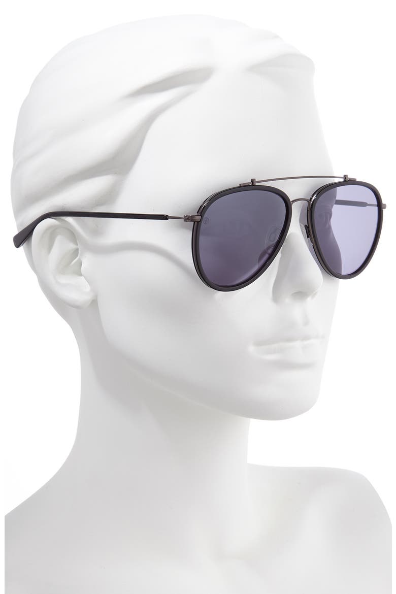 The Last 57mm Aviator Sunglasses, Alternate, color, BLACK SNAKE GRAY