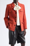 Saint Laurent Tweed Wool & Silk Blend Jacket