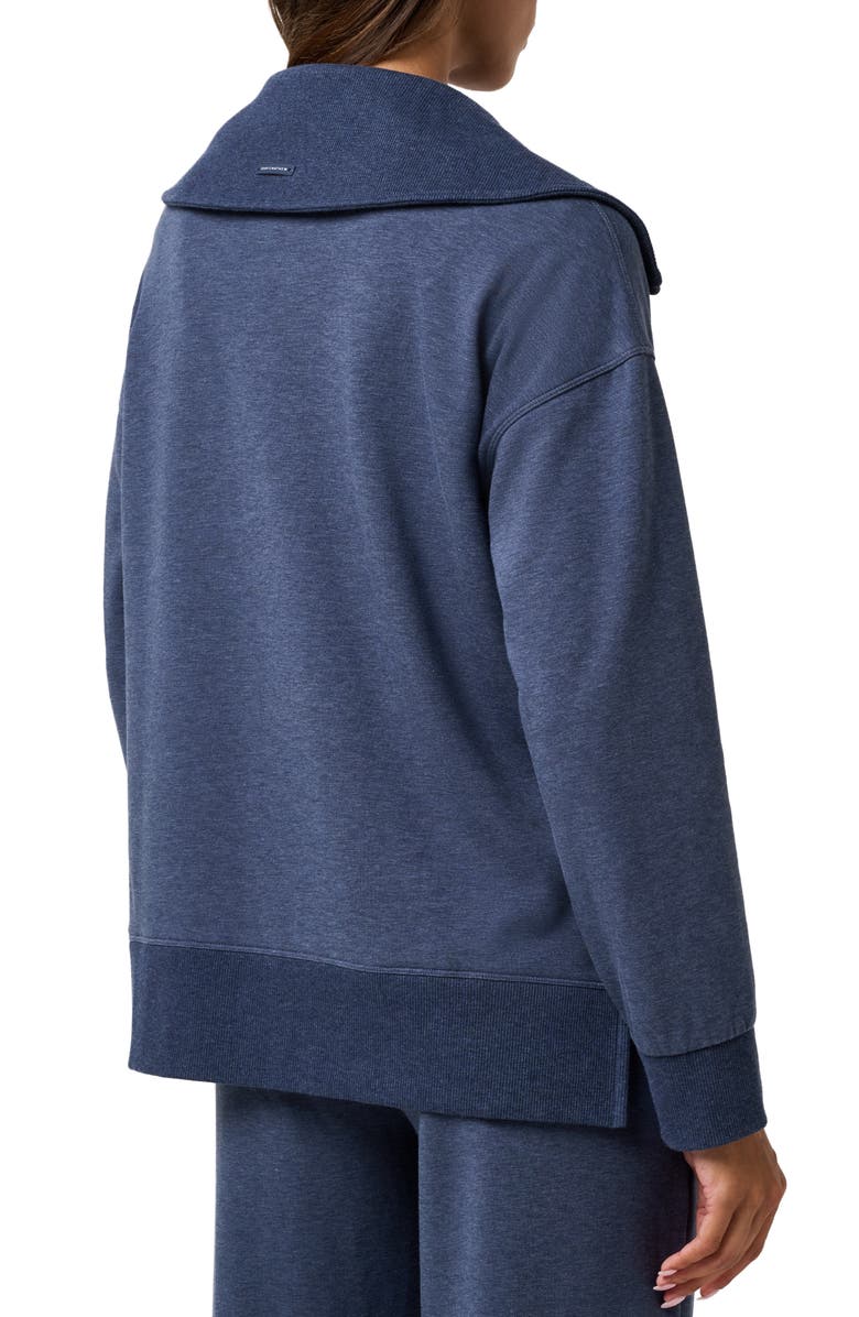 TravisMathew Save the Day Half Zip Sweatshirt, Alternate, color, Heather Navy Blazer