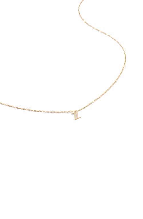 Monica Vinader Small Initial Pendant Necklace In 14kt Solid Gold - Z