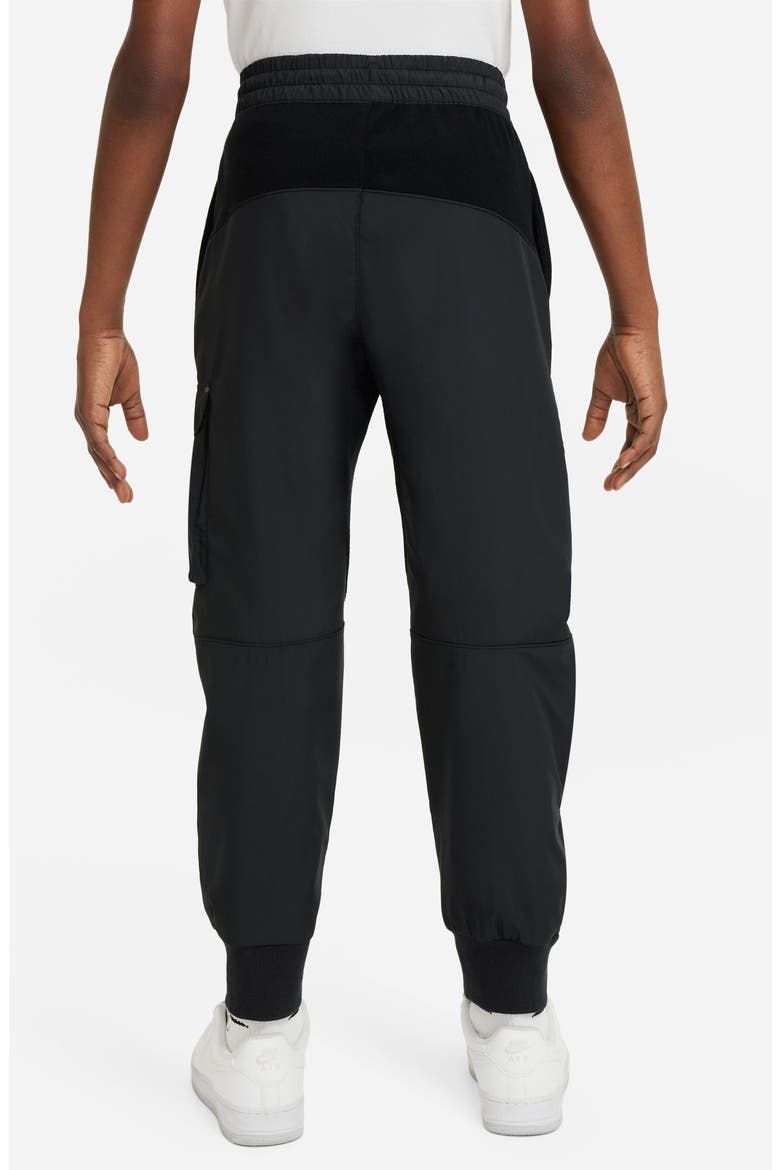 Kids' Mixed Media Cargo Joggers, Alternate, color, 010 BLACK/BLACK