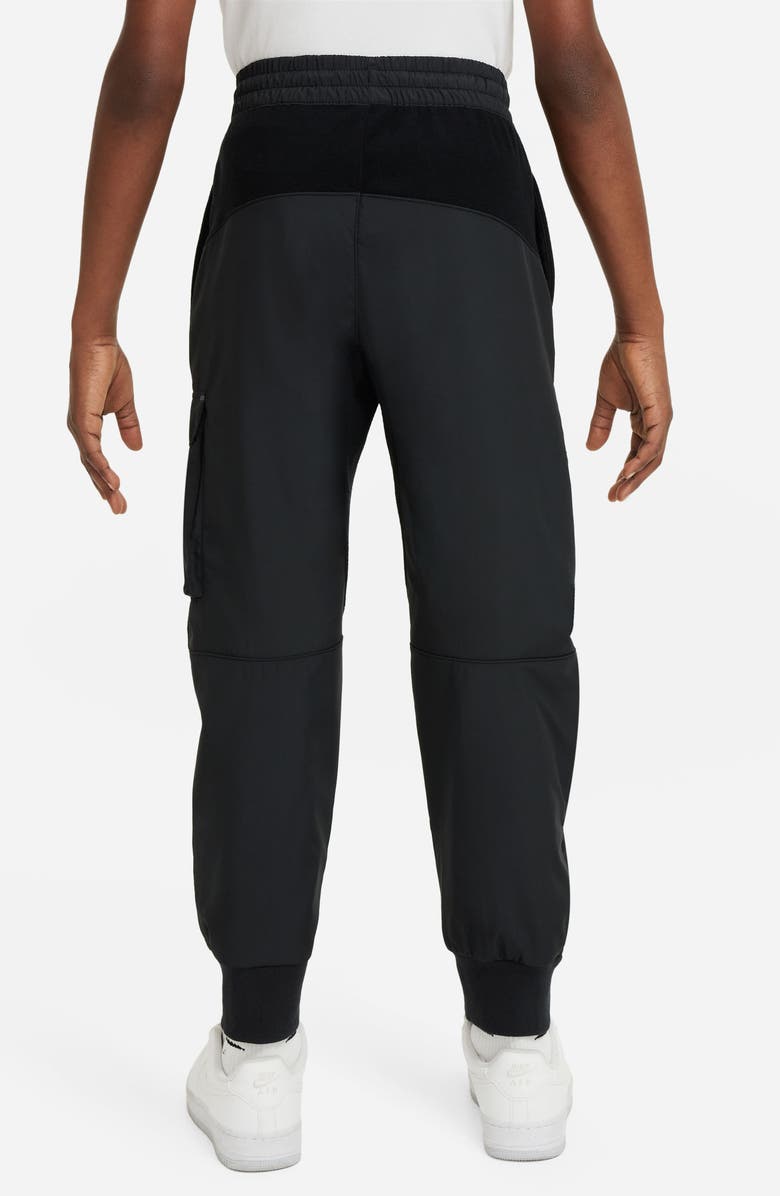 Nike Kids' Mixed Media Cargo Joggers, Alternate, color, 010 Black/Black