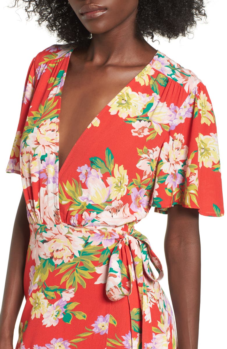 PRIVACY PLEASE Plaza Wrap Maxi Dress, Alternate, color, 