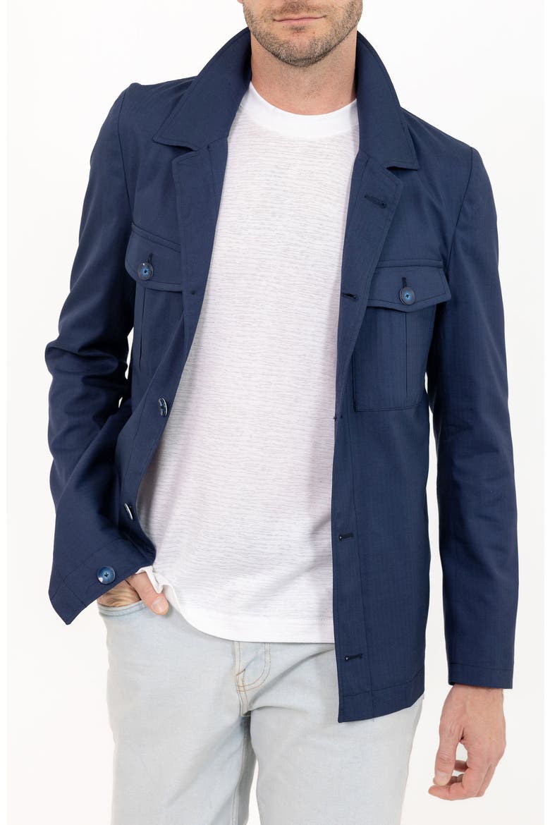 Navy Solid Wool Sport Coat, Main, color, NAVY