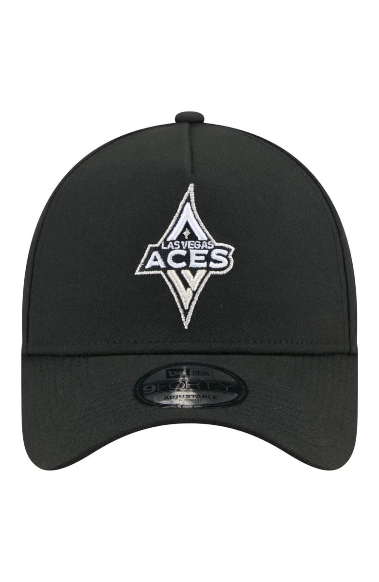 New Era Men's New Era Black Las Vegas Aces Core Logo A-Frame 9FORTY Adjustable Hat, Alternate, color, Black