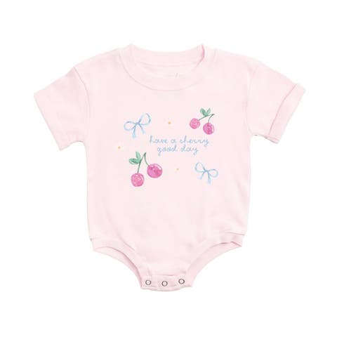 Cherry Good Day Short Sleeve Romper (Baby)