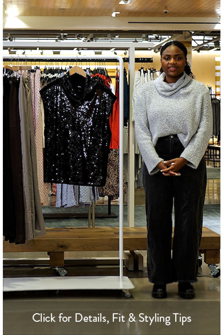 Ebib Sequin Mock Neck Top video