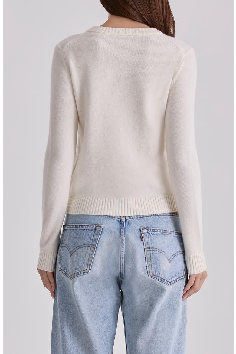 Poppie Embroidered Wool & Cashmere Cardigan, Alternate, color, IVORY