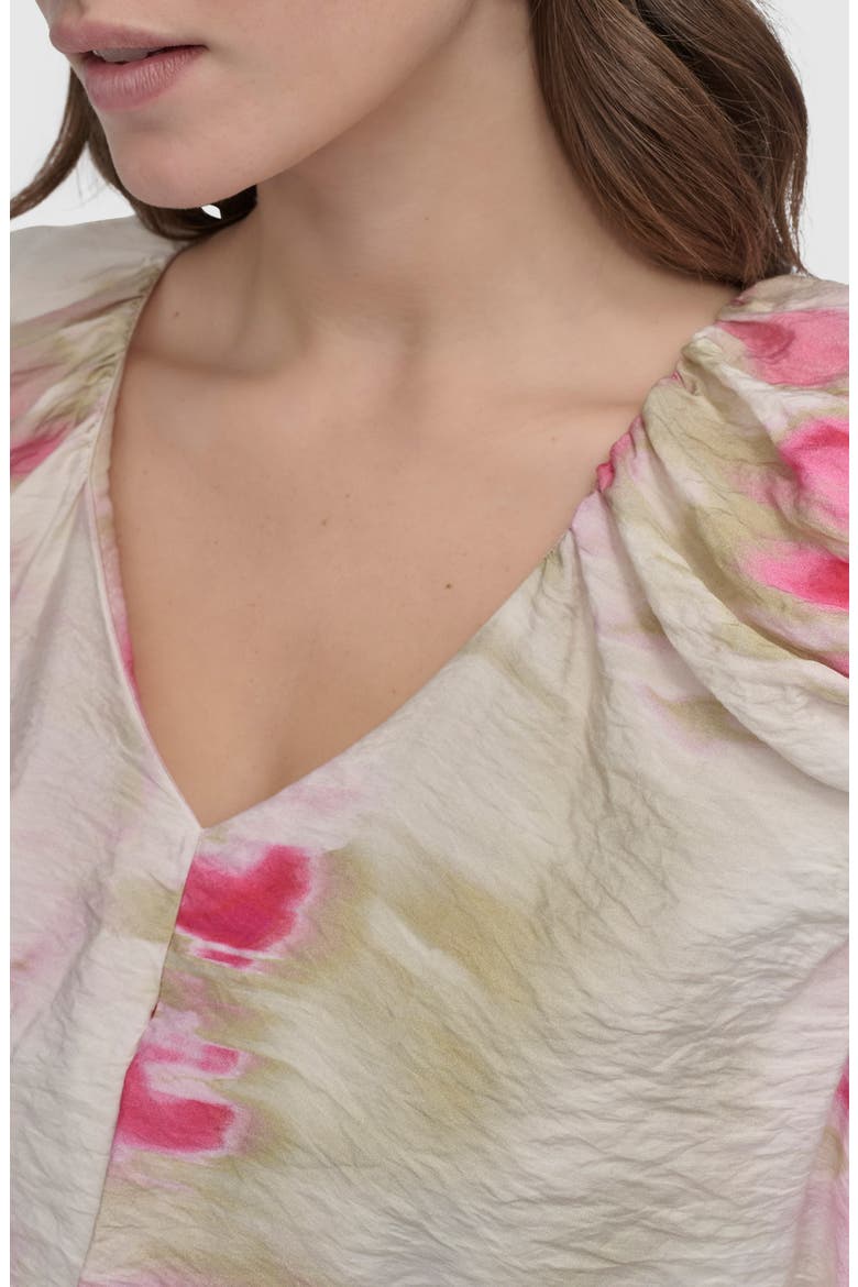 Printed Rumple Voile Top, Alternate, color, MAY WATERCOLOR