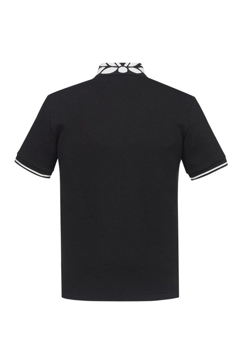 Intarsia Laurel Piqué Polo, Alternate, color, Black