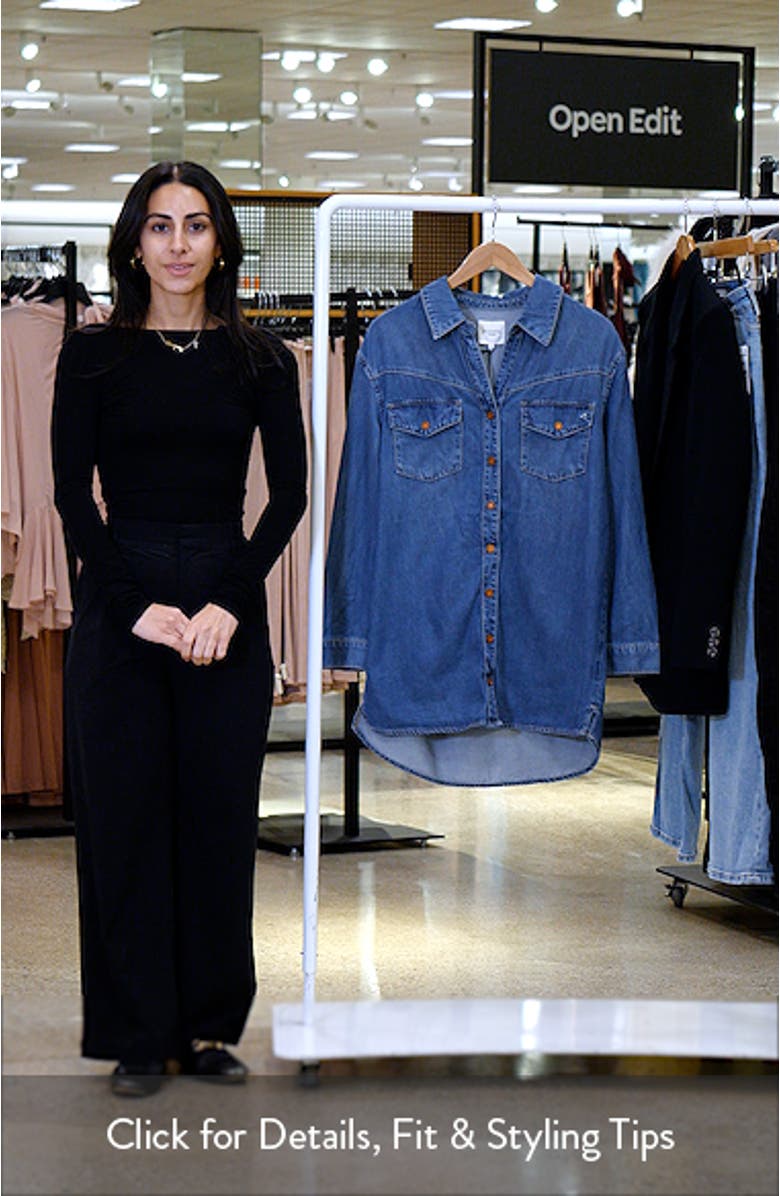 Oversize Long Sleeve Denim Shirtdress, sales video thumbnail