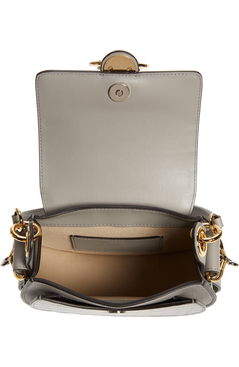 Chloé Small Tess Croc Embossed Leather Shoulder Bag, Alternate, color,