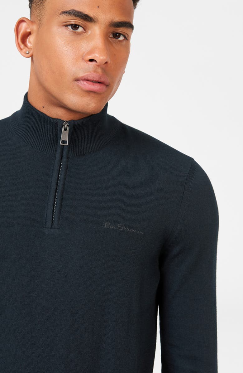 Ben Sherman Regular Fit Half Zip Merino Wool Blend Sweater, Alternate, color, 