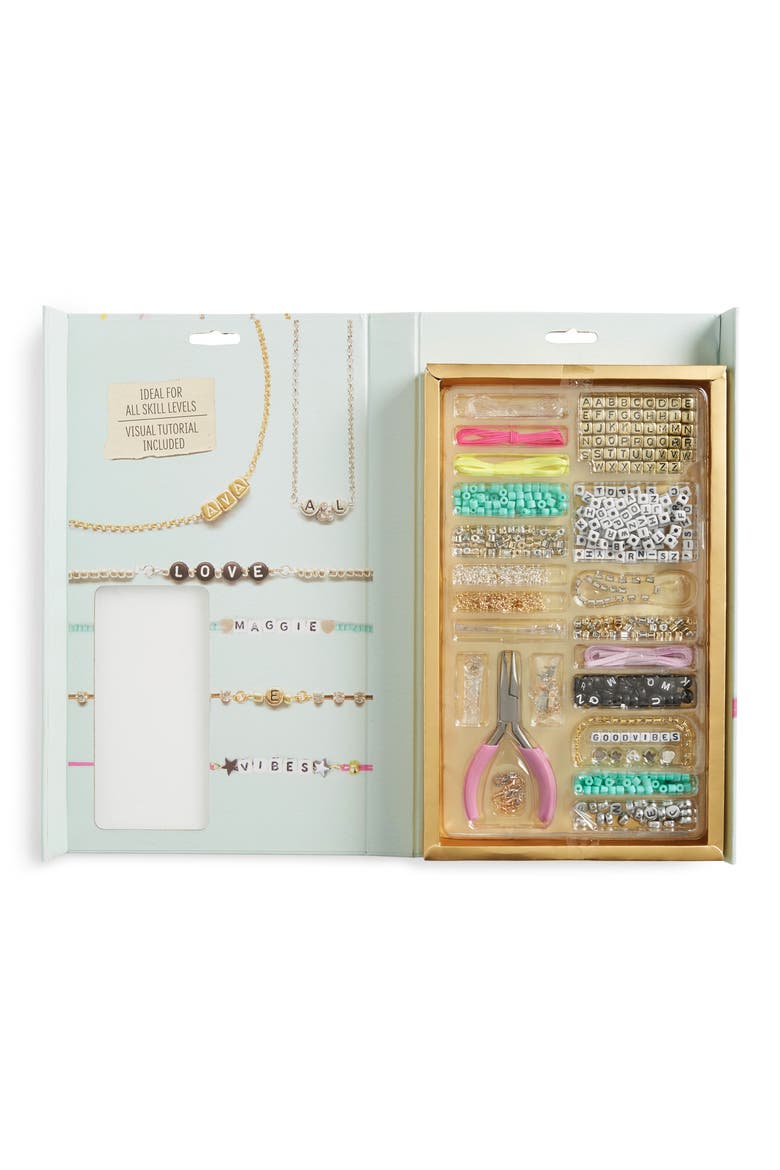 DIY Alphabet Jewelry Set, Alternate, color, MULTI