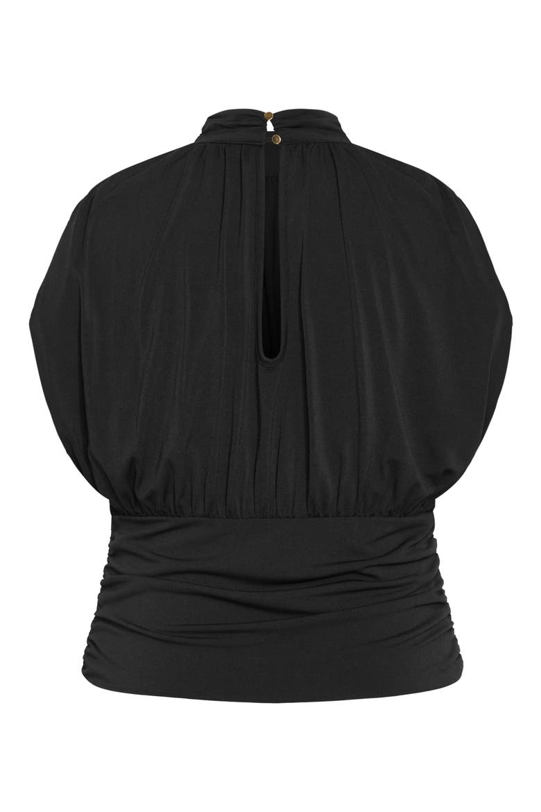 Kamryn Mock Neck Cap Sleeve Top, Alternate, color, BLACK