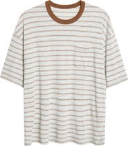 VISVIM Mondo Border Stripe Pocket Wool & Cotton T-Shirt