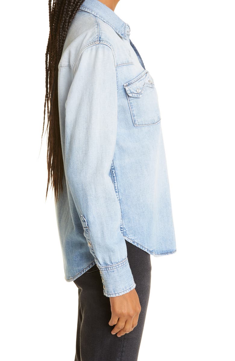 Re/Done 50s Sawtooth Western Denim Shirt, Alternate, color, 