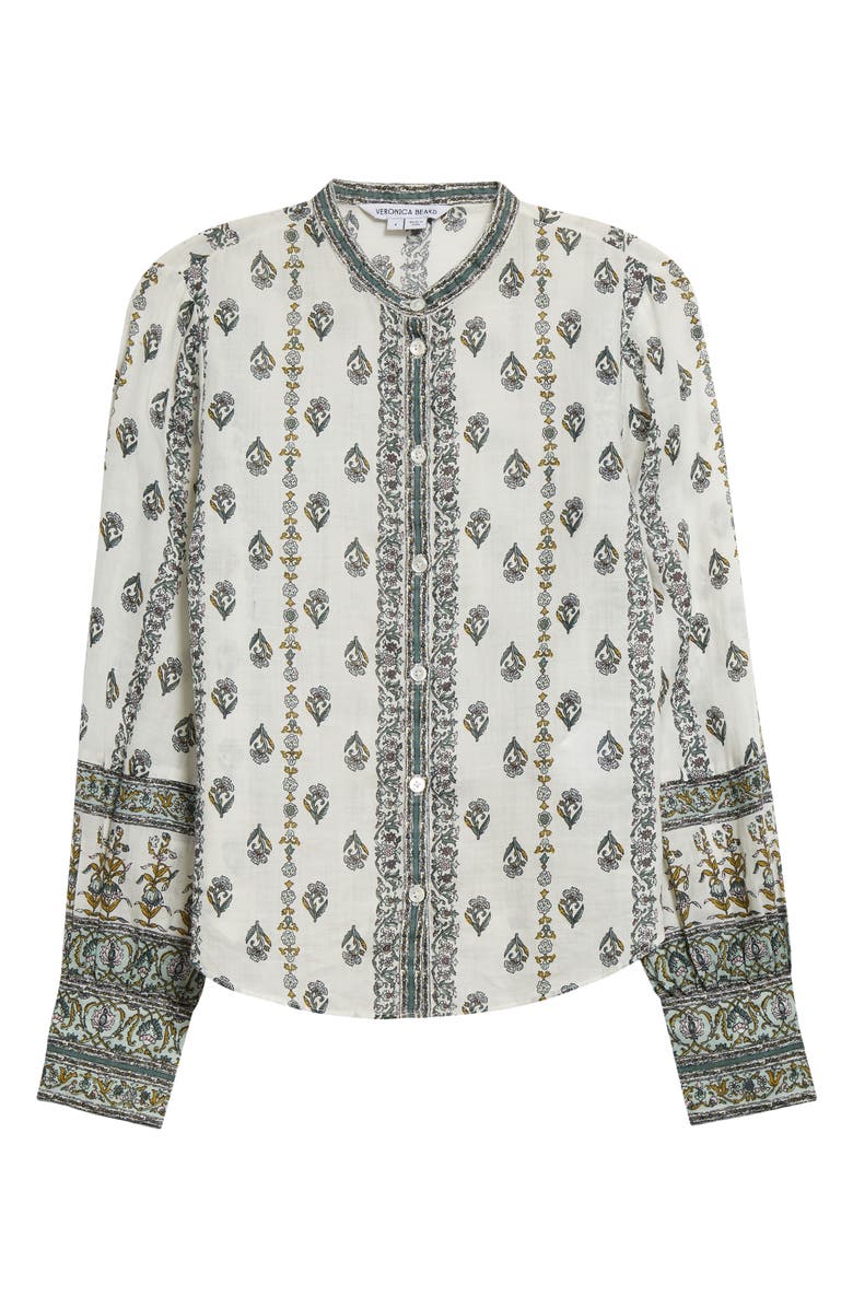 Veronica Beard Thorp Mixed Floral Ramie Button-Up Shirt, Alternate, color, 