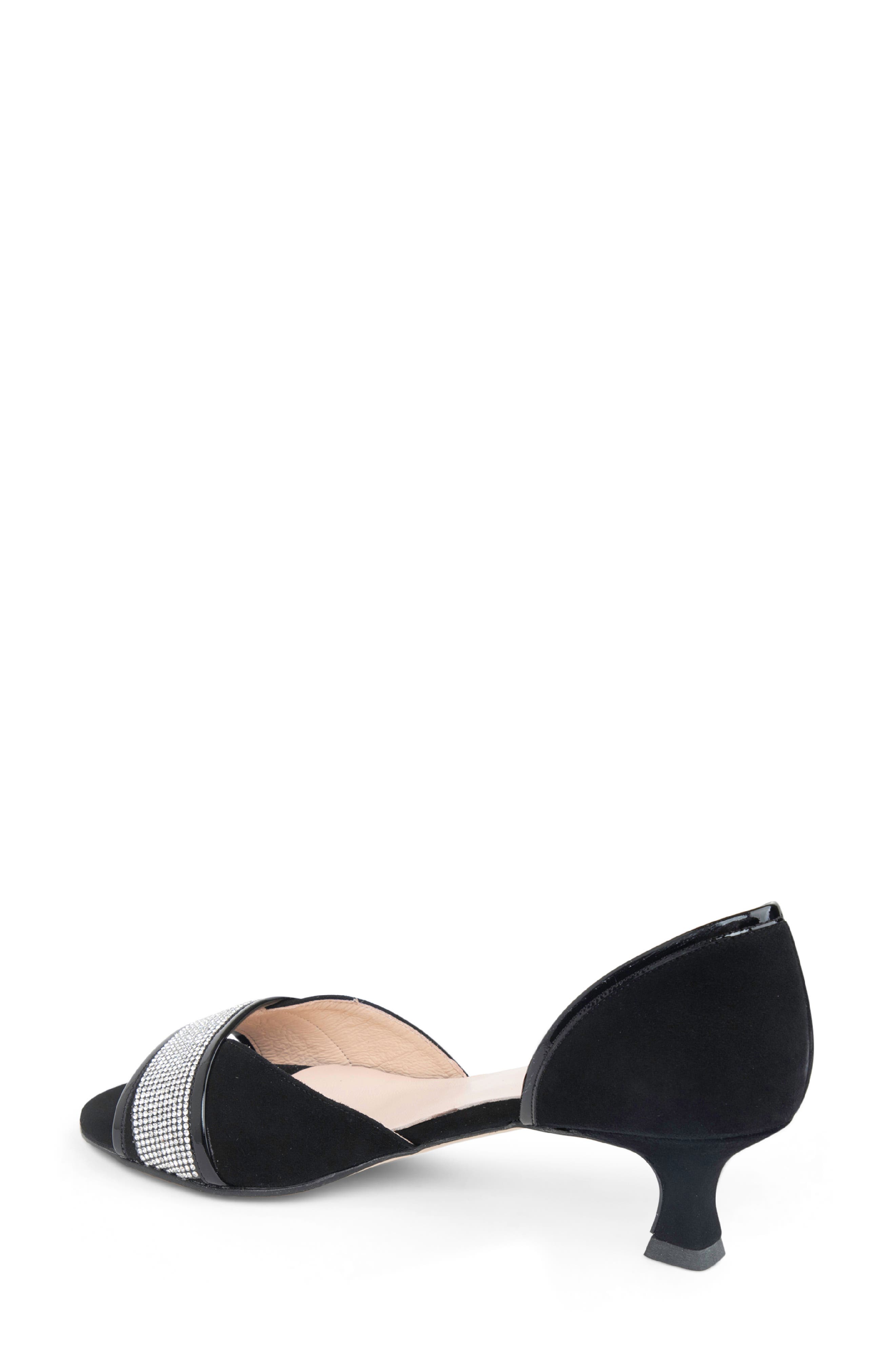 patricia green Parker d'Orsay Kitten Heel Sandal, Alternate, color, Black Crystal