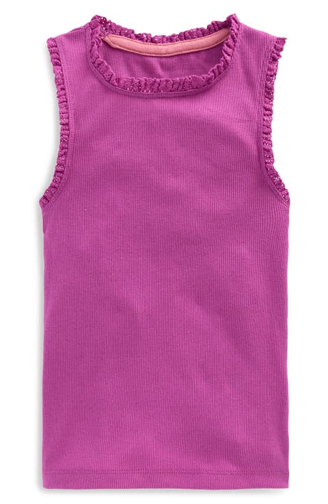 Ribbed Lace Trim Tank (Toddler, Little Kid & Big Kid)