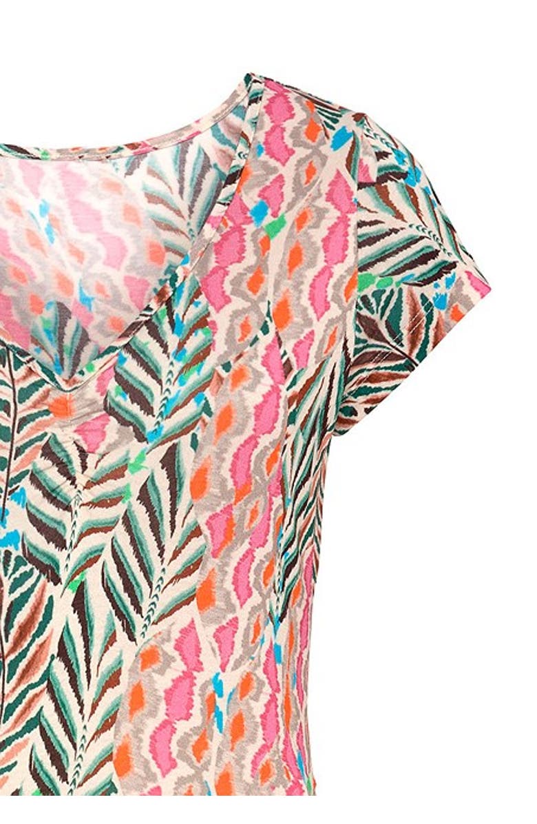 LASCANA Women's Ruched V-Neck Dress, Alternate, color, Multi Print