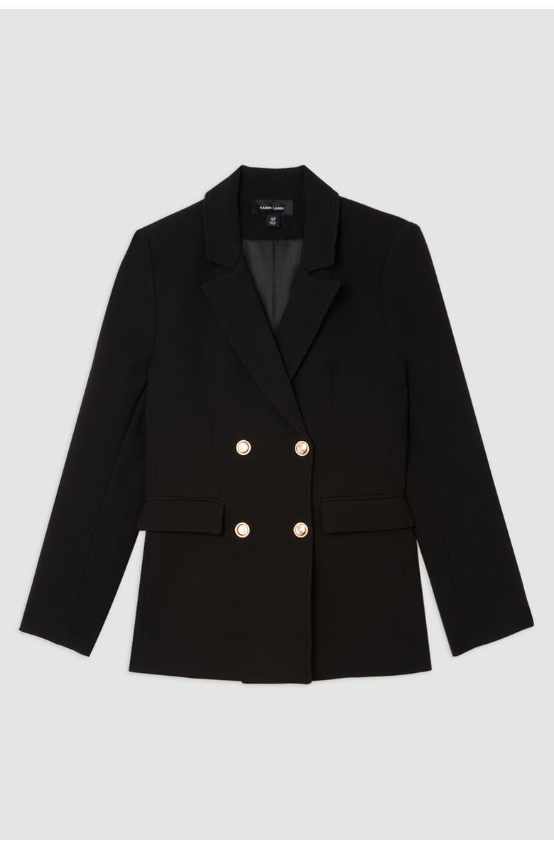Karen Millen Tailored Doubled Breasted Blazer, Alternate, color, Black