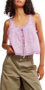 Free People Evermore Lace Trim Tank