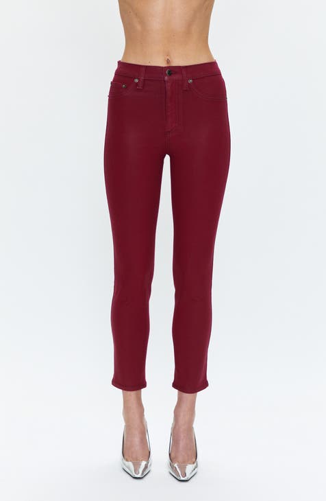 Monroe High Waist Crop Jeans (Coated Rouge)