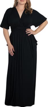 Kiyonna Indie V-Neck Fit & Flare Dress