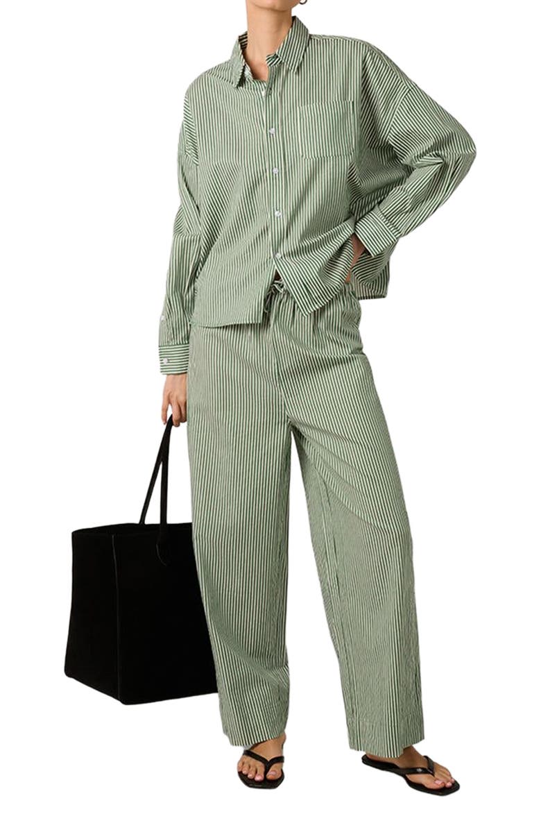 WeWoreWhat Tie Waist Pant, Main, color, Fern Multi