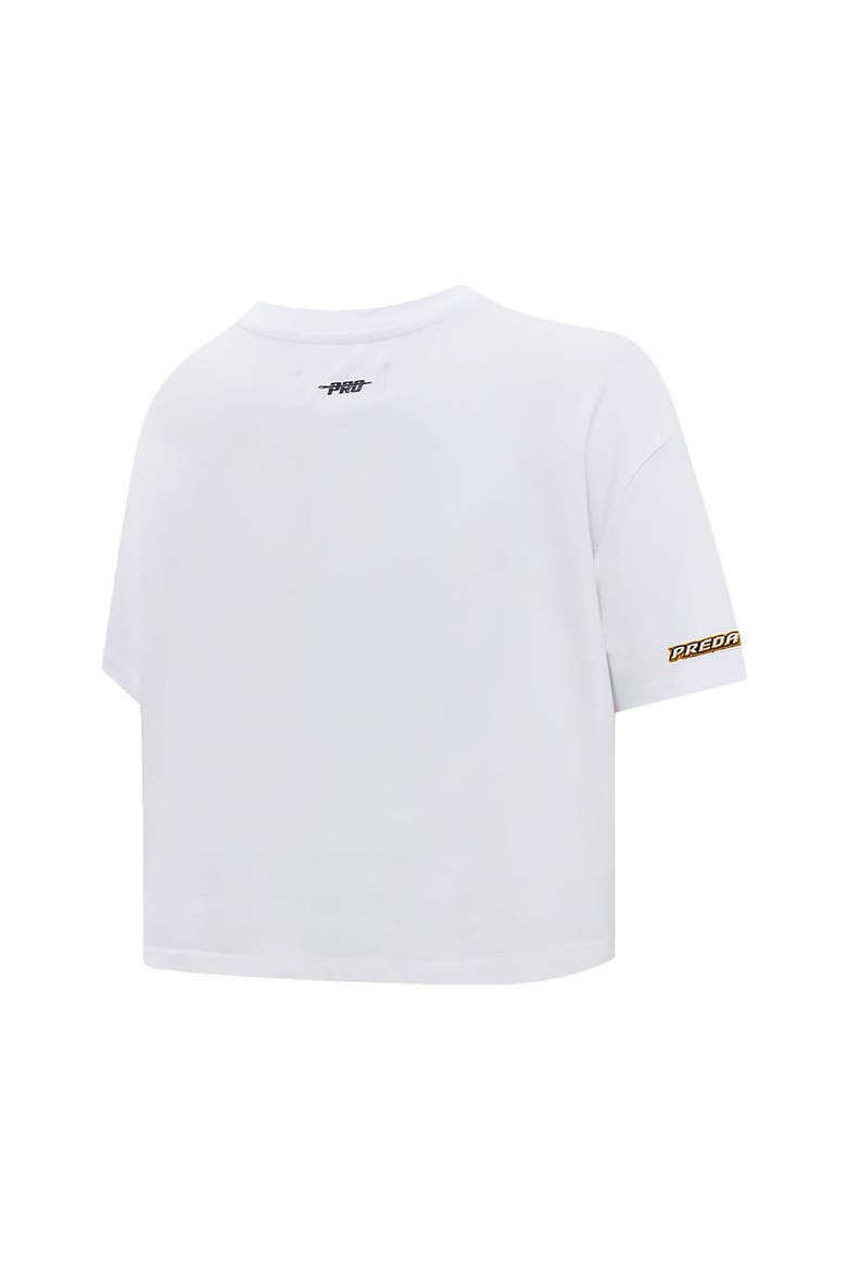 Women's Pro Standard White Nashville Predators Boxy Script Tail Cropped T-Shirt, Alternate, color, White