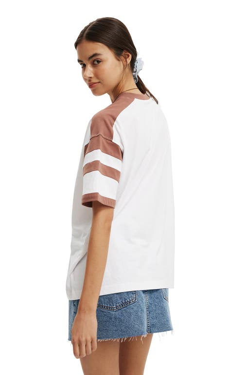Shop Cotton On V Neck Retro Graphic Boxy Tee In State League White