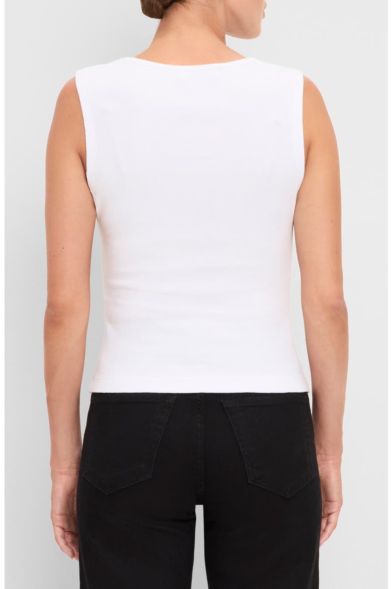 Lune Shirred Front Tank, Alternate, color, WHITE