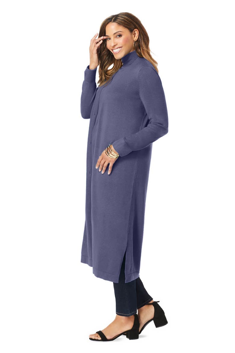 Fine Gauge Duster Cardigan, Alternate, color, DEEP DUSK