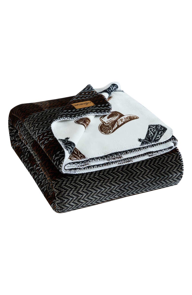 Wrangler Knockin' Boots Throw Blanket, Main, color,
