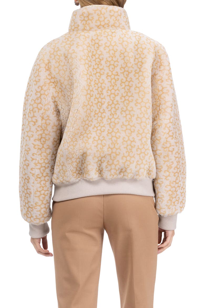 Genuine Shearling Insignia Bomber Jacket, Reversible, Alternate, color, CREAM/PALOMINO NSIGNIA/GOLD