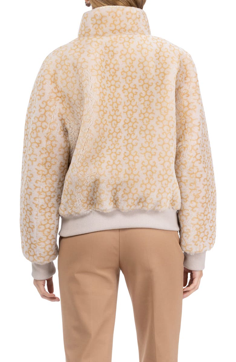 GORSKI Genuine Shearling Insignia Bomber Jacket, Reversible, Alternate, color, Cream/Palomino Nsignia/Gold