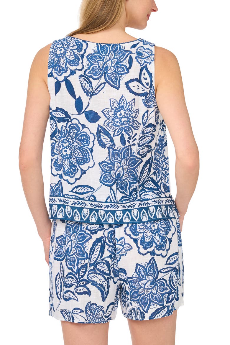 Floral Print Tank & Shorts Set, Alternate, color, DENIM