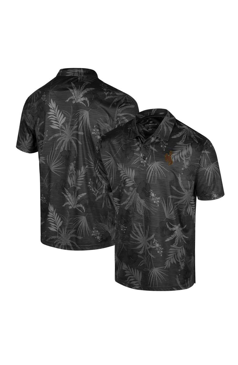 COLOSSEUM Men's Colosseum Black Wyoming Cowboys Palms Team Polo, Main, color, Black