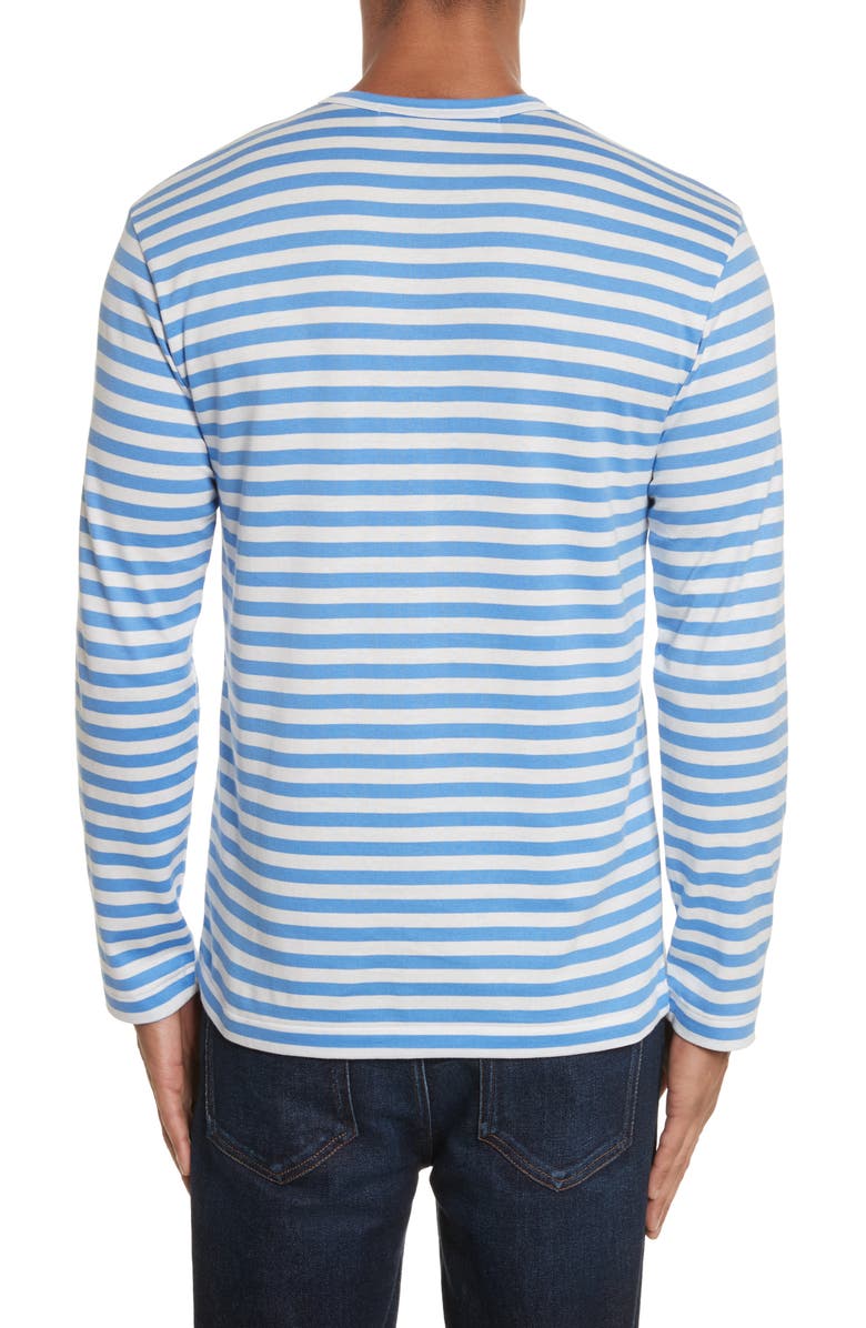Comme des Garçons PLAY Long Sleeve Stripe Crewneck T-Shirt, Alternate, color,