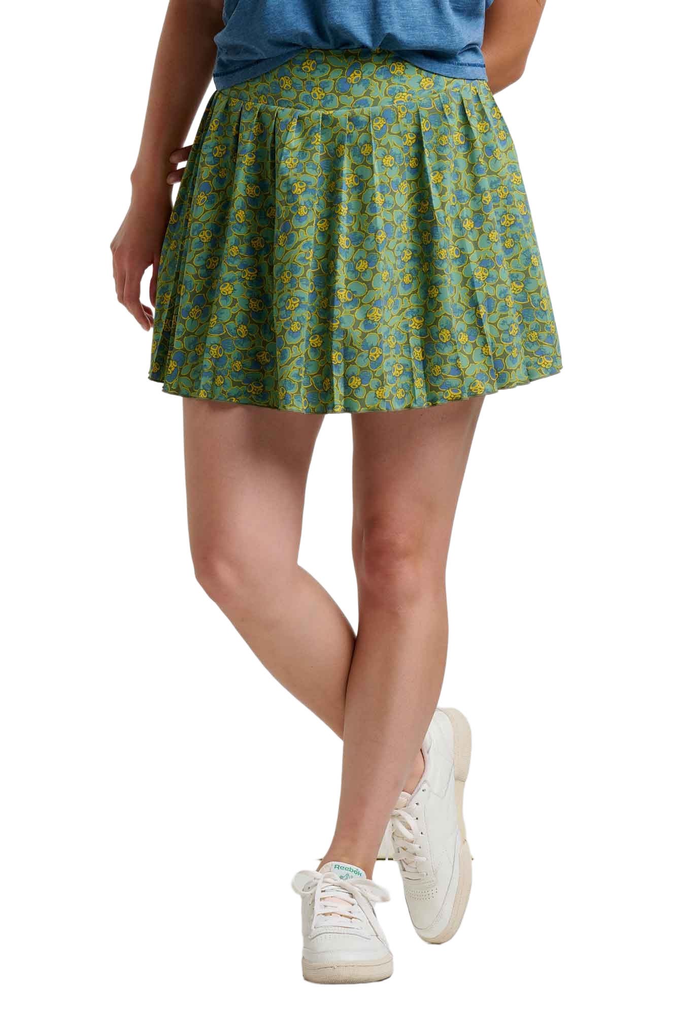 Toad & Co Sunkissed Pleated Skort in Epidote Camellia Print 