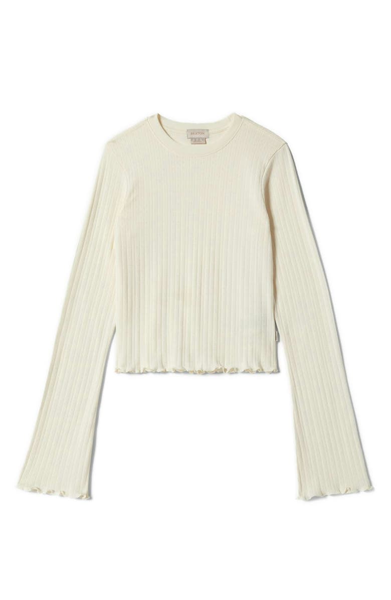 Brixton Dolly Bell Sleeve Rib T-shirt, Main, color, Off White