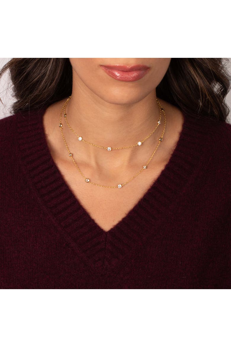 Diamond By The Yard Necklace, Alternate, color, Gold - 18 Inch