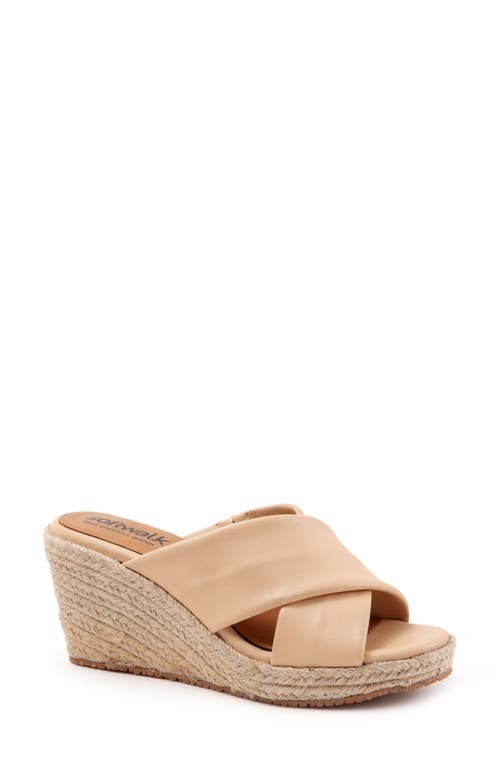 SoftWalk® Halsey Cross Strap Espadrille Wedge Sandal in Ivory 