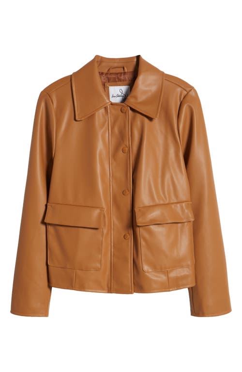 Shop Sam Edelman Faux Leather Swing Jacket In Saddle