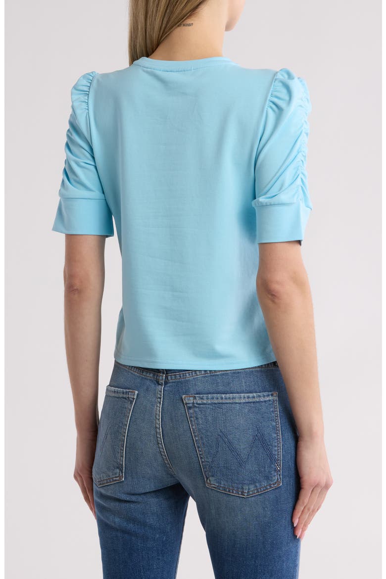 Skippy Ruched Sleeve T-Shirt, Alternate, color, LIGHT BLUE