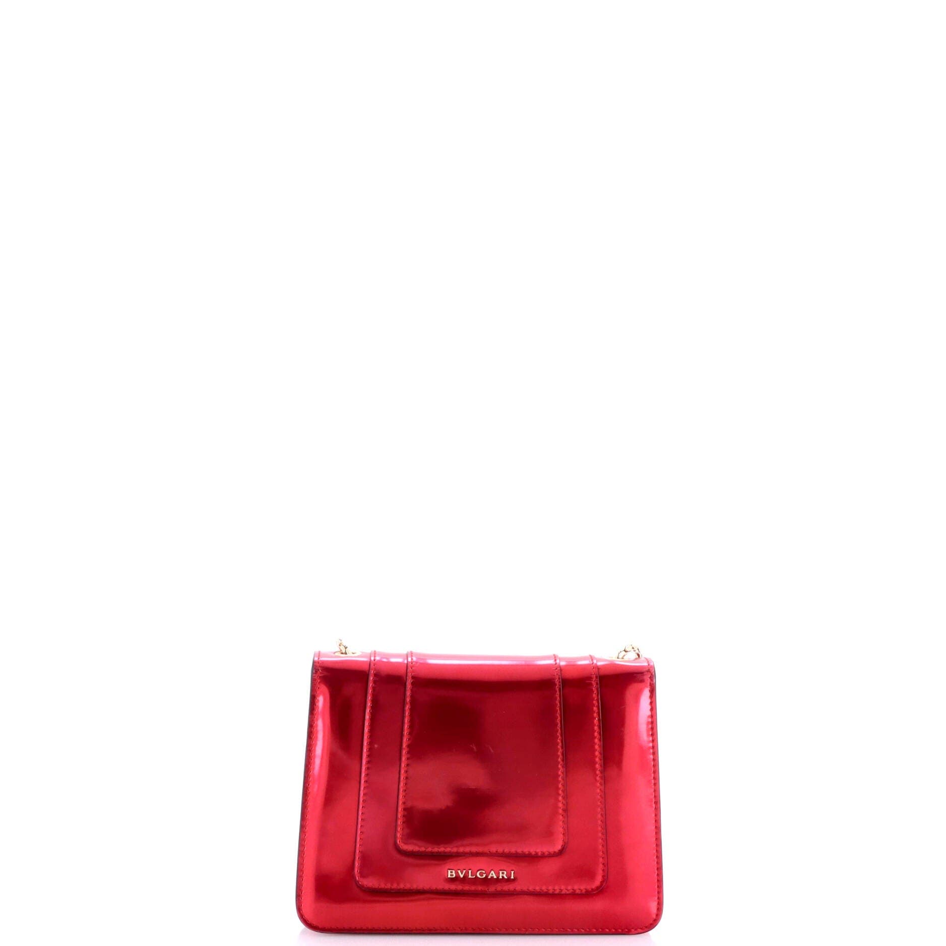 Serpenti Forever Square Shoulder Bag Metallic Leather Small, Alternate, color, Red