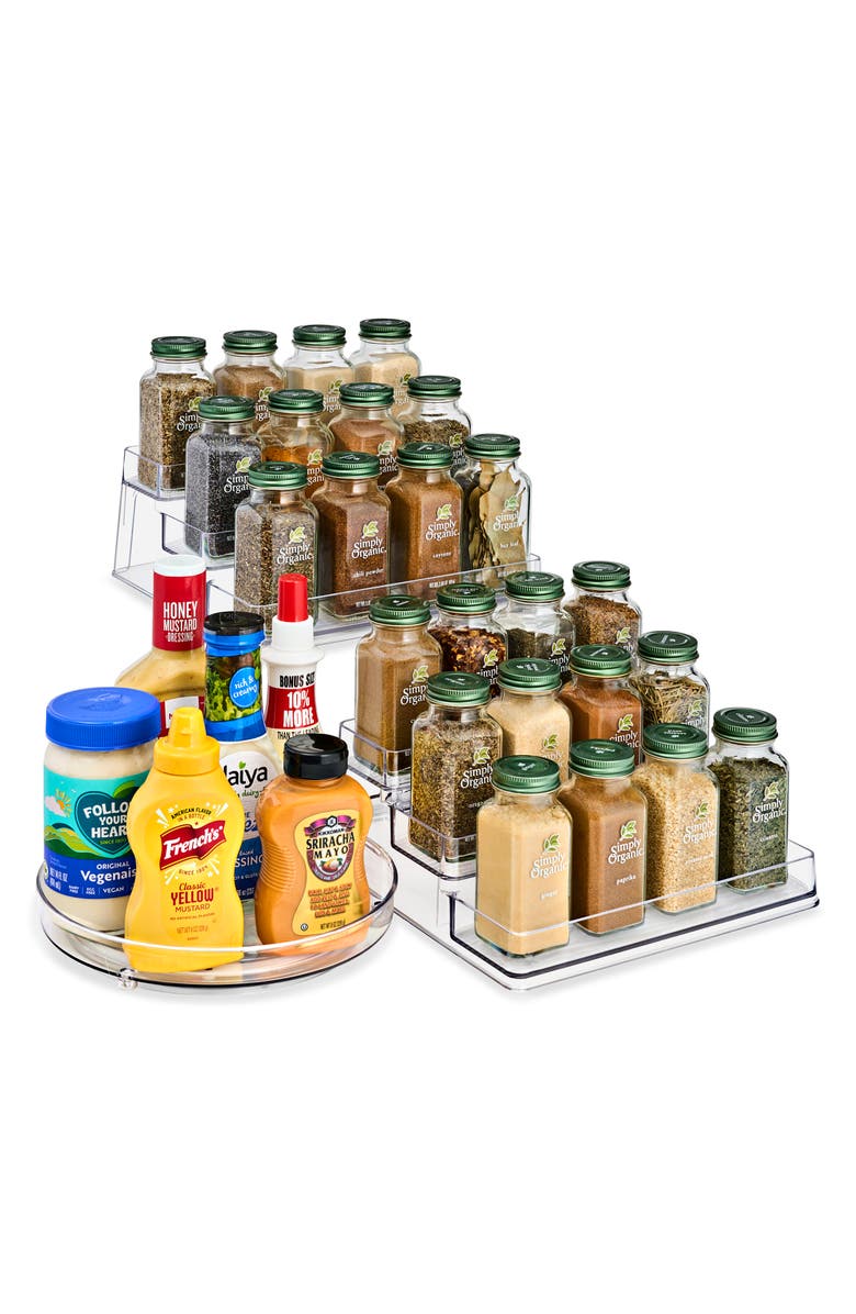 SORBUS Acrylic Spice Organizer Set, Alternate, color, Clear