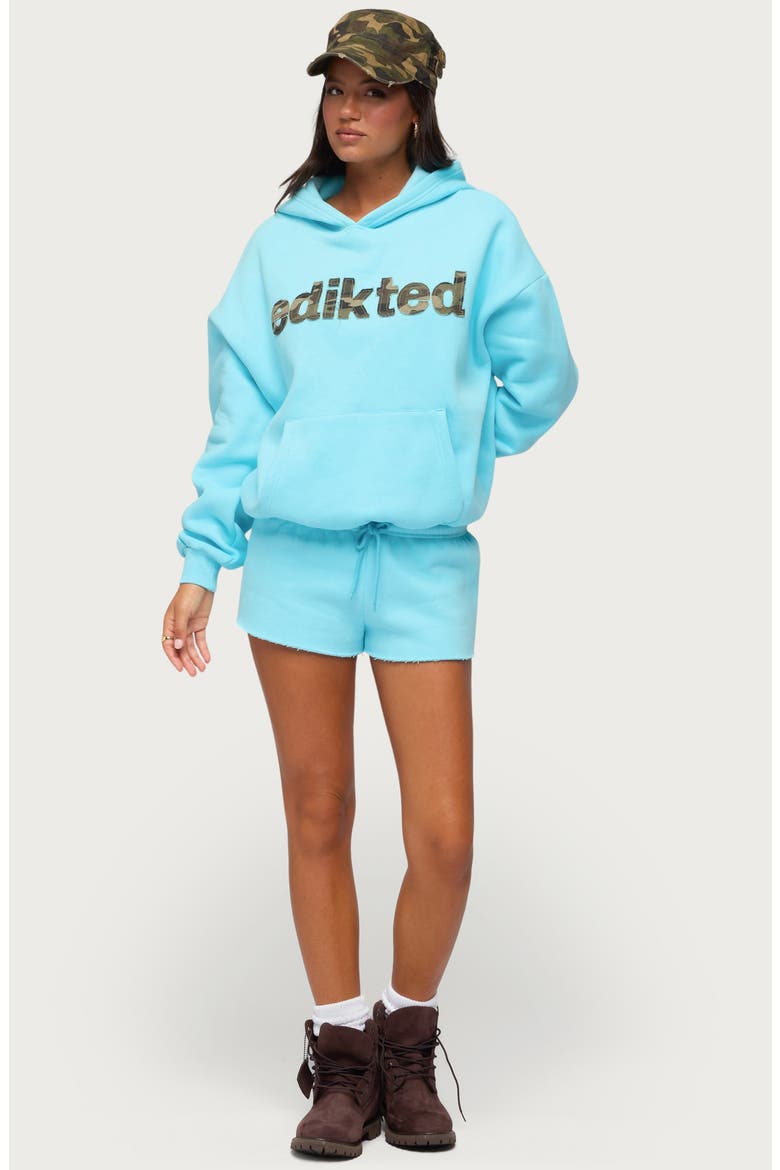 Camo Cutie Oversize Hoodie, Alternate, color, TURQUOISE